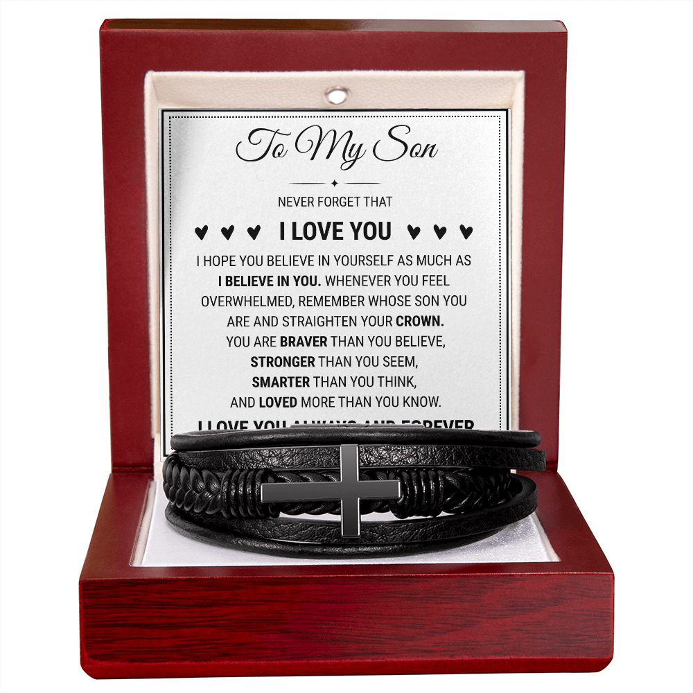 Men's Cross Bracelet - To My Son