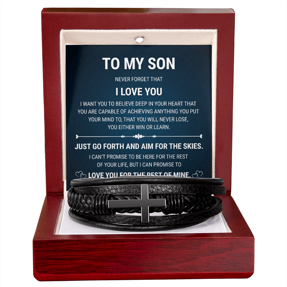 Men's Cross Bracelet - To My Son