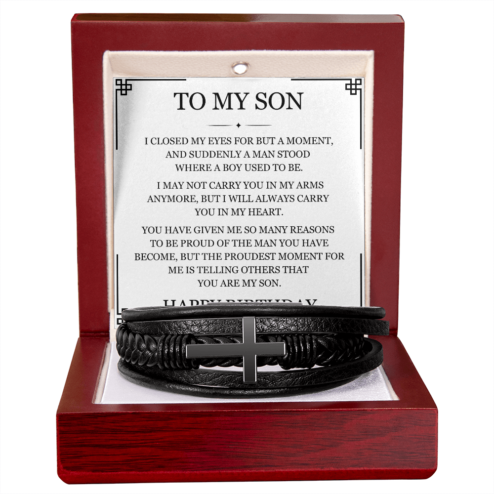 Men's Cross Bracelet - To My Son
