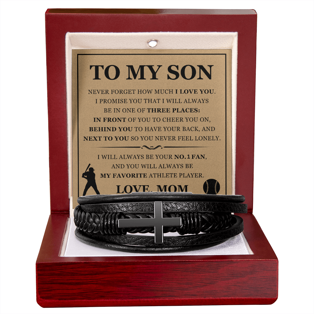Cross Bracelet - To My Son "My Favorite Athlete Player"