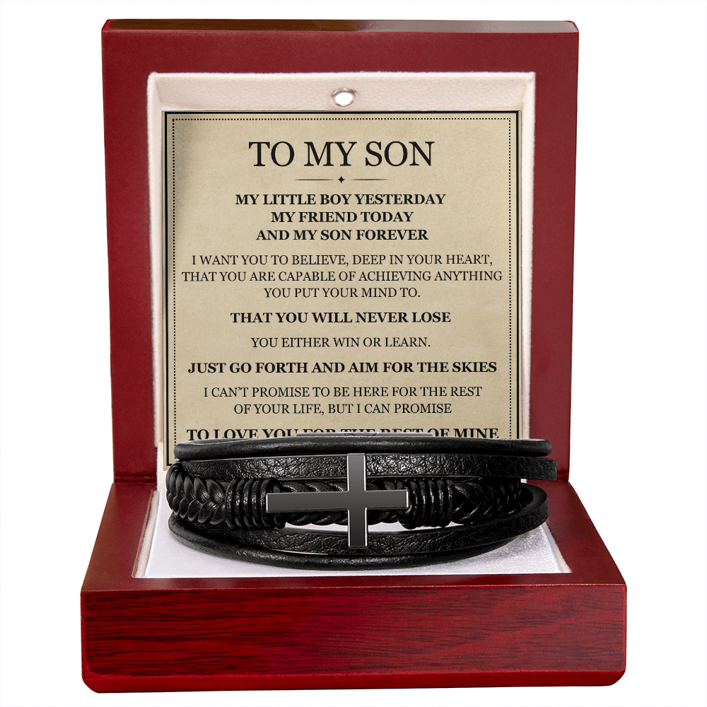 Men's Cross Bracelet - To My Son