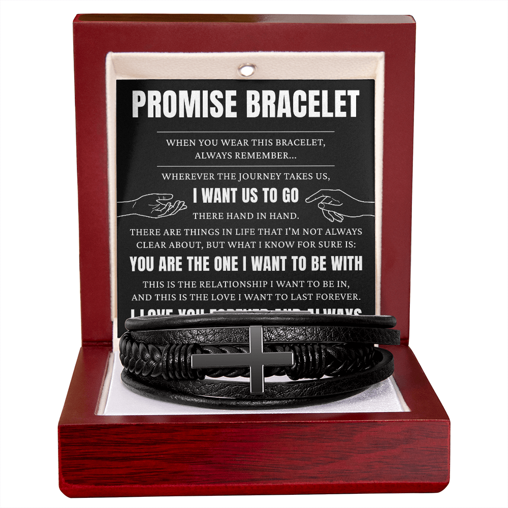 Men's Cross Bracelet - To My Man "You Are The One I Want"