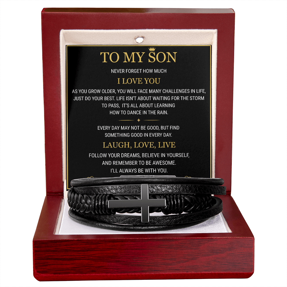 Men's Cross Bracelet - To My Son