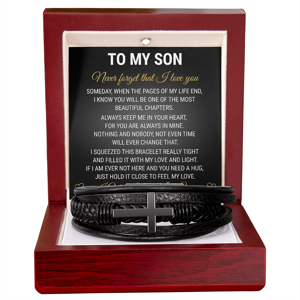 Men's Cross Bracelet - To My Son