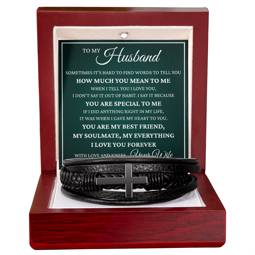 Men's Cross Bracelet - To My Man "You Are Special To Me"