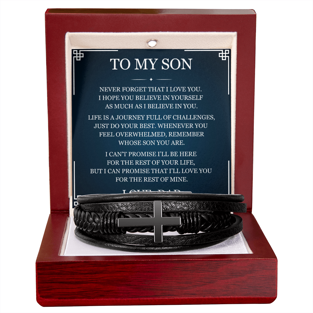 Men's Cross Bracelet - To My Son