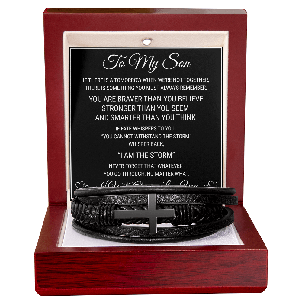 Men's Cross Bracelet - To My  Son