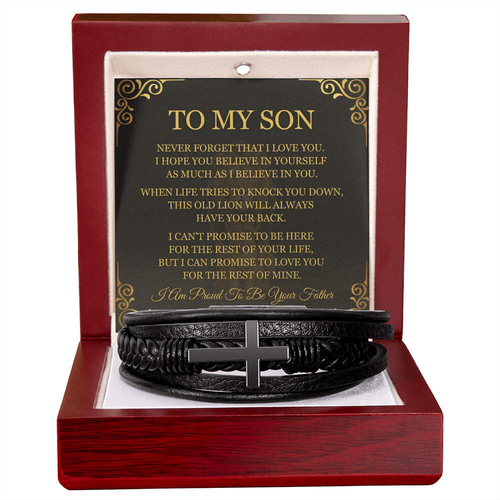 Men's Cross Bracelet - To My Son