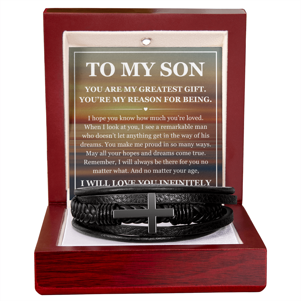 Cross Bracelet - To My Son "You Are My Greatest Gift"