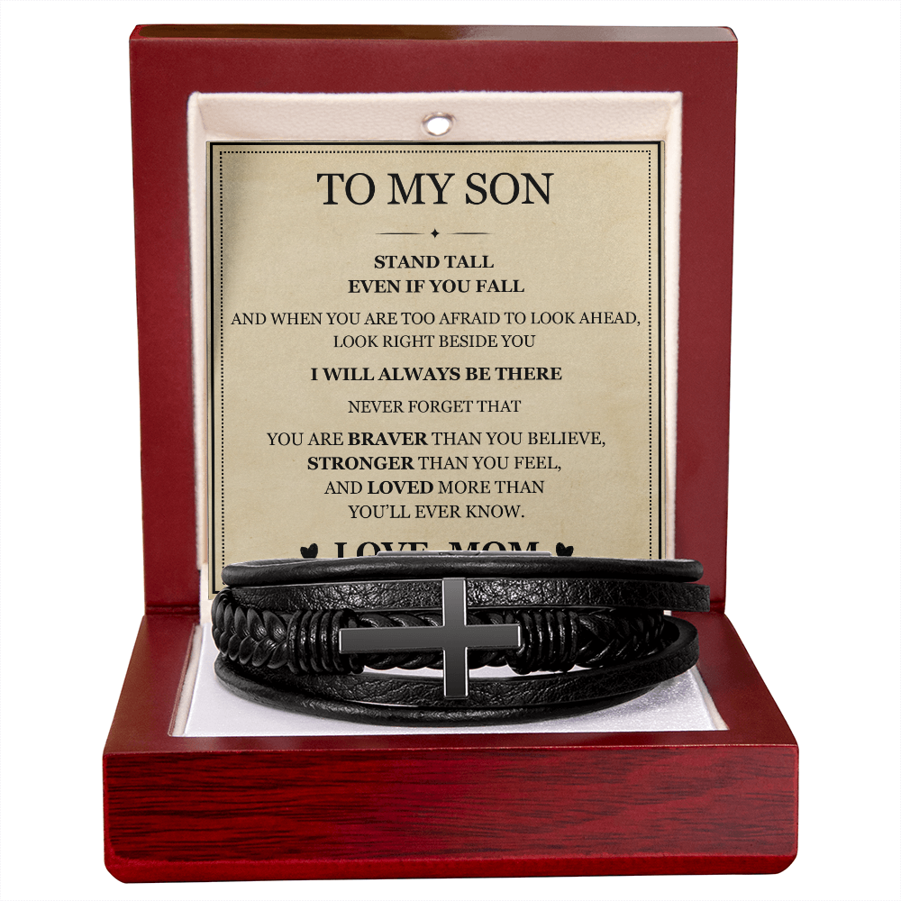 Men's Cross Bracelet - To My Son