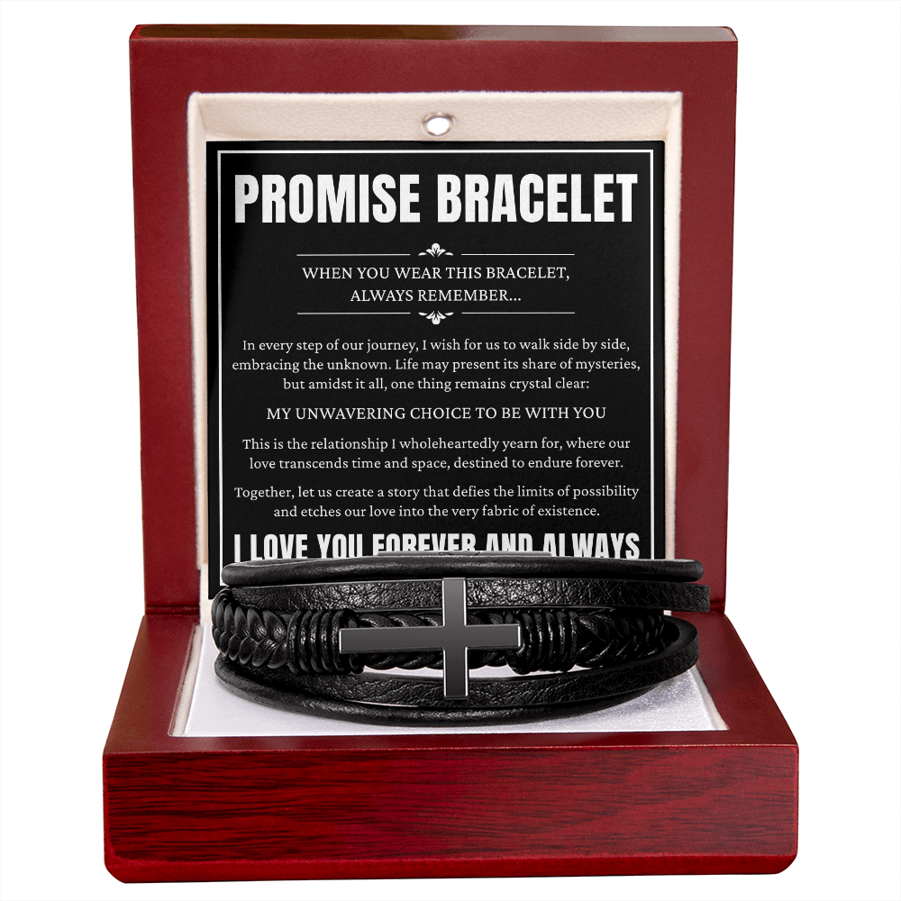 Men's Cross Bracelet - To My Man Promise Bracelet