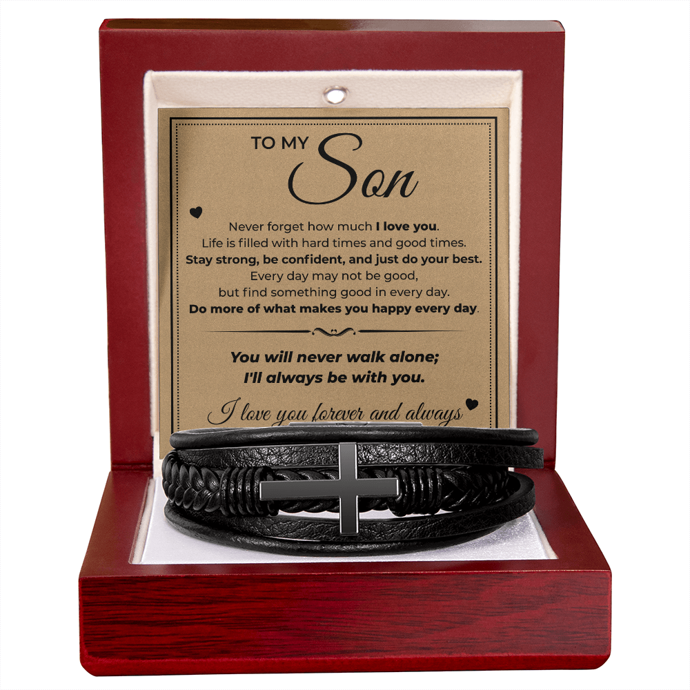 Men's Cross Bracelet - To My Son