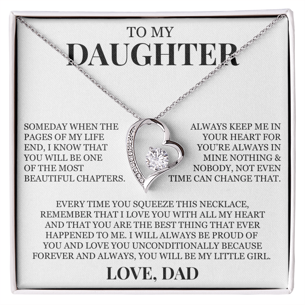 To My Daughter "I Love You With All My Heart" Forever Love Necklace