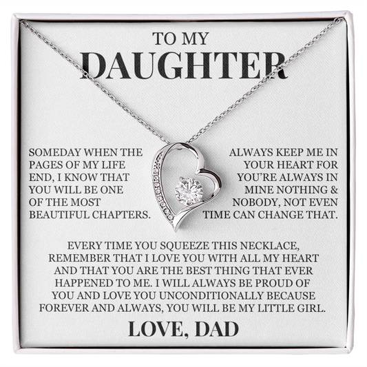 To My Daughter "I Love You With All My Heart" Forever Love Necklace