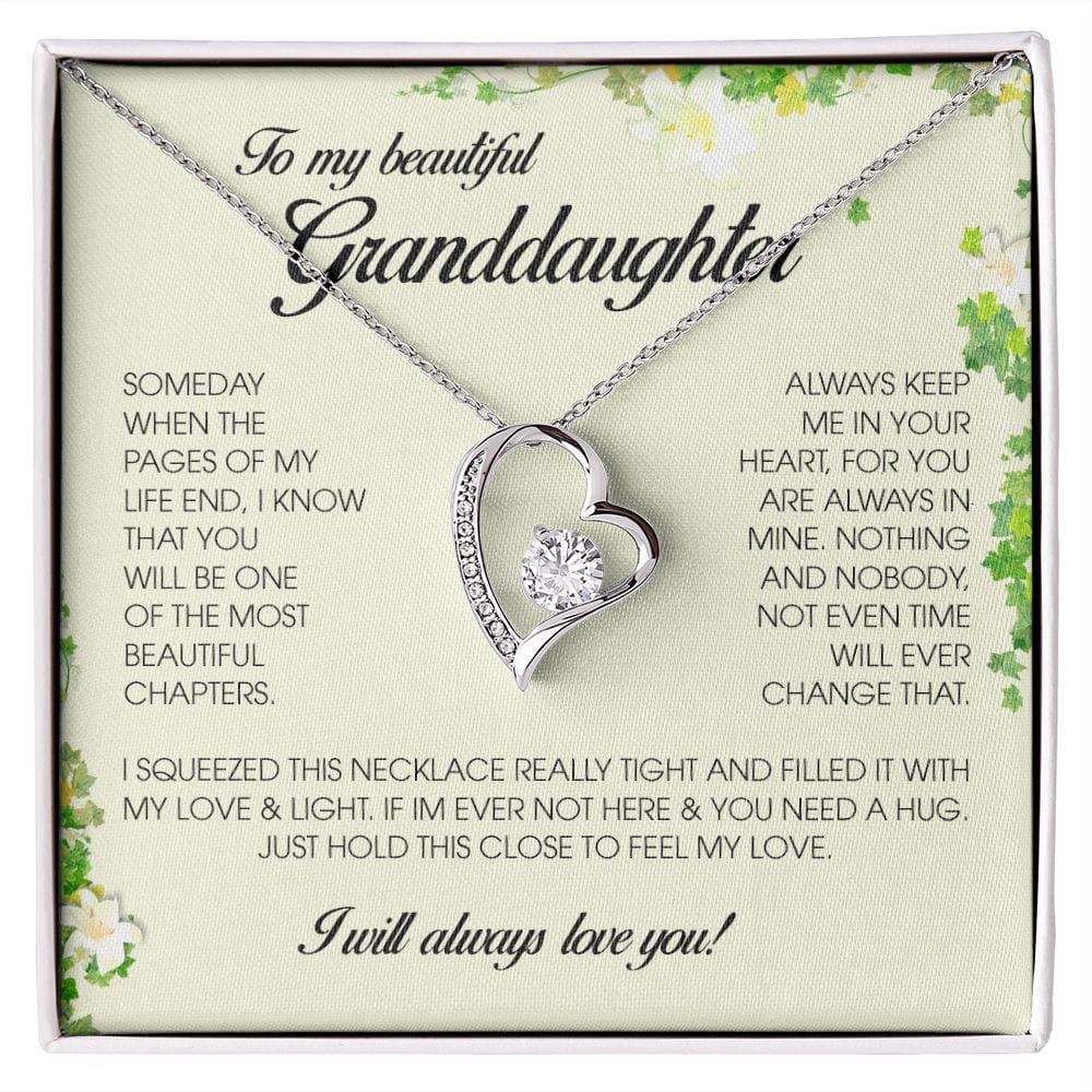 To My Beautiful Granddaughter, Forever Heart Necklace