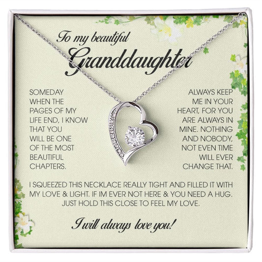To My Beautiful Granddaughter, Forever Heart Necklace