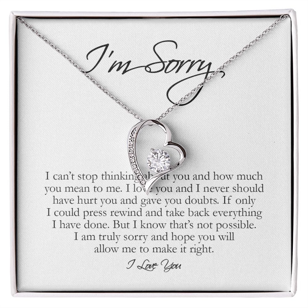 I'm Sorry Card, Forever Heart Necklace