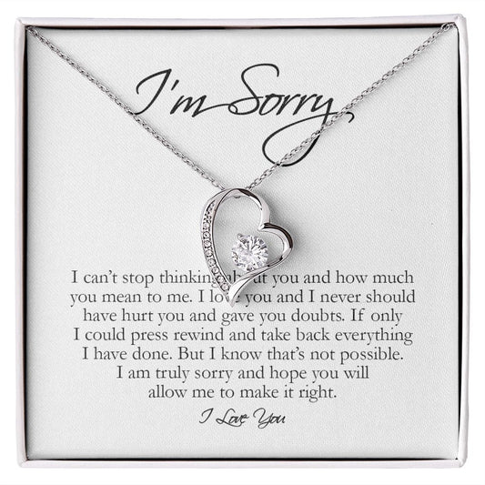 I'm Sorry Card, Forever Heart Necklace