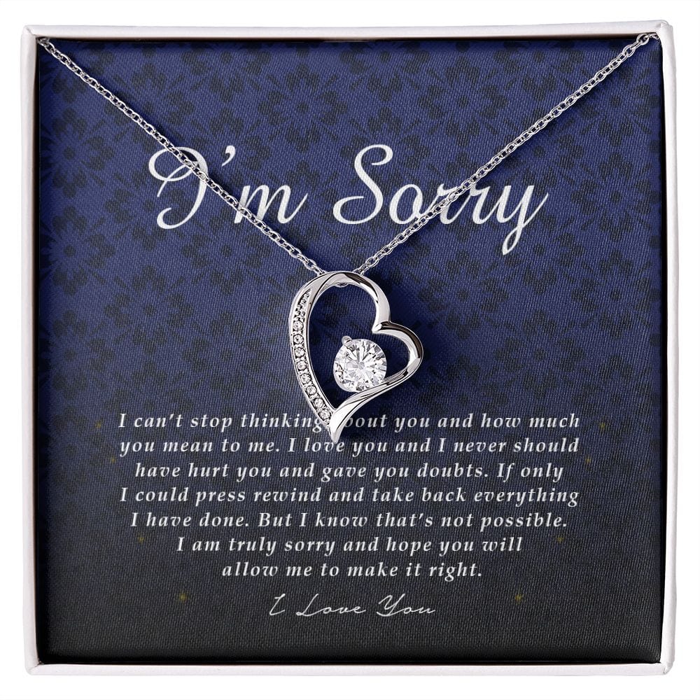 Apology Gift, I'm Sorry, Forever Heart Necklace
