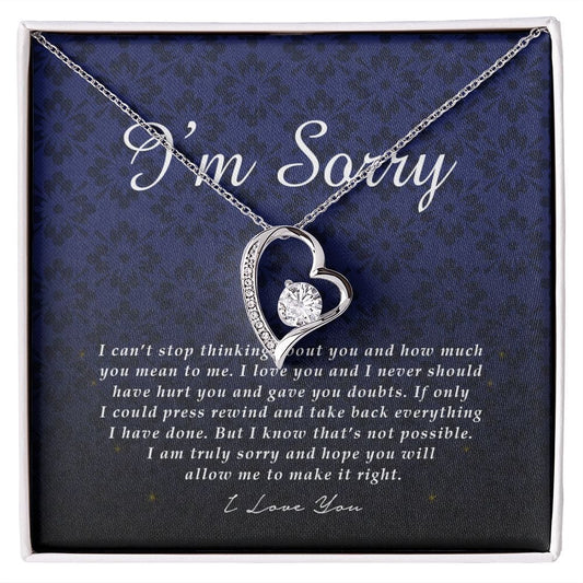 Apology Gift, I'm Sorry, Forever Heart Necklace