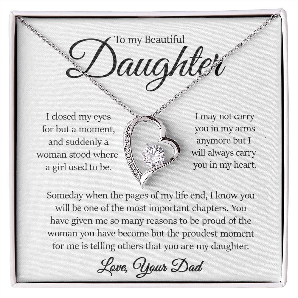 Forever Heart Necklace, Daughter Gift