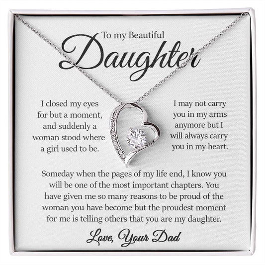 Forever Heart Necklace, Daughter Gift