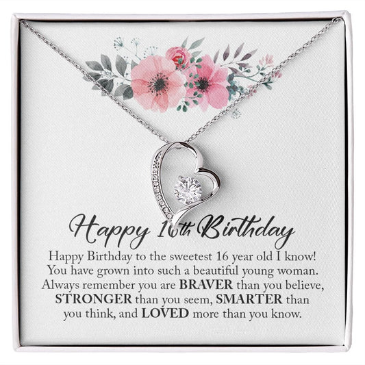 Happy 16th Birthday, Forever Heart Necklace