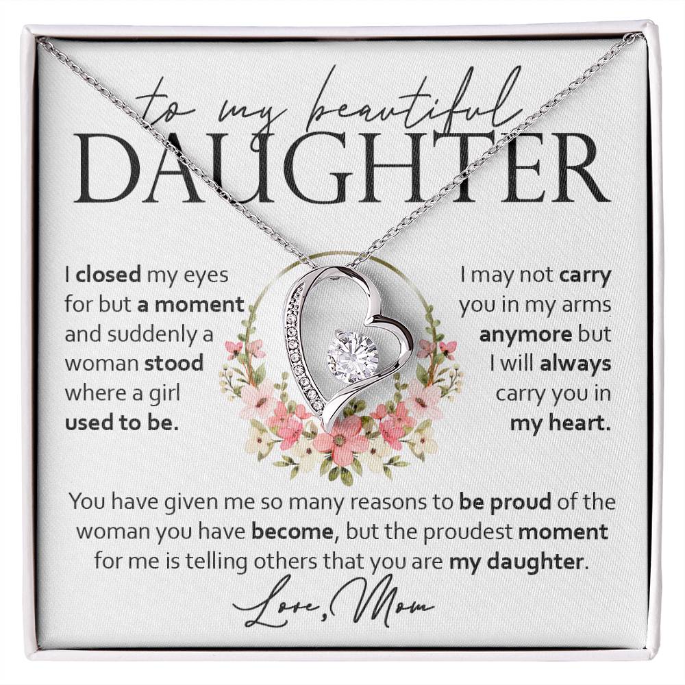 Forever Heart Necklace, Daughter Gift