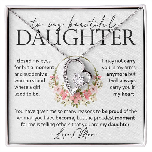 Forever Heart Necklace, Daughter Gift