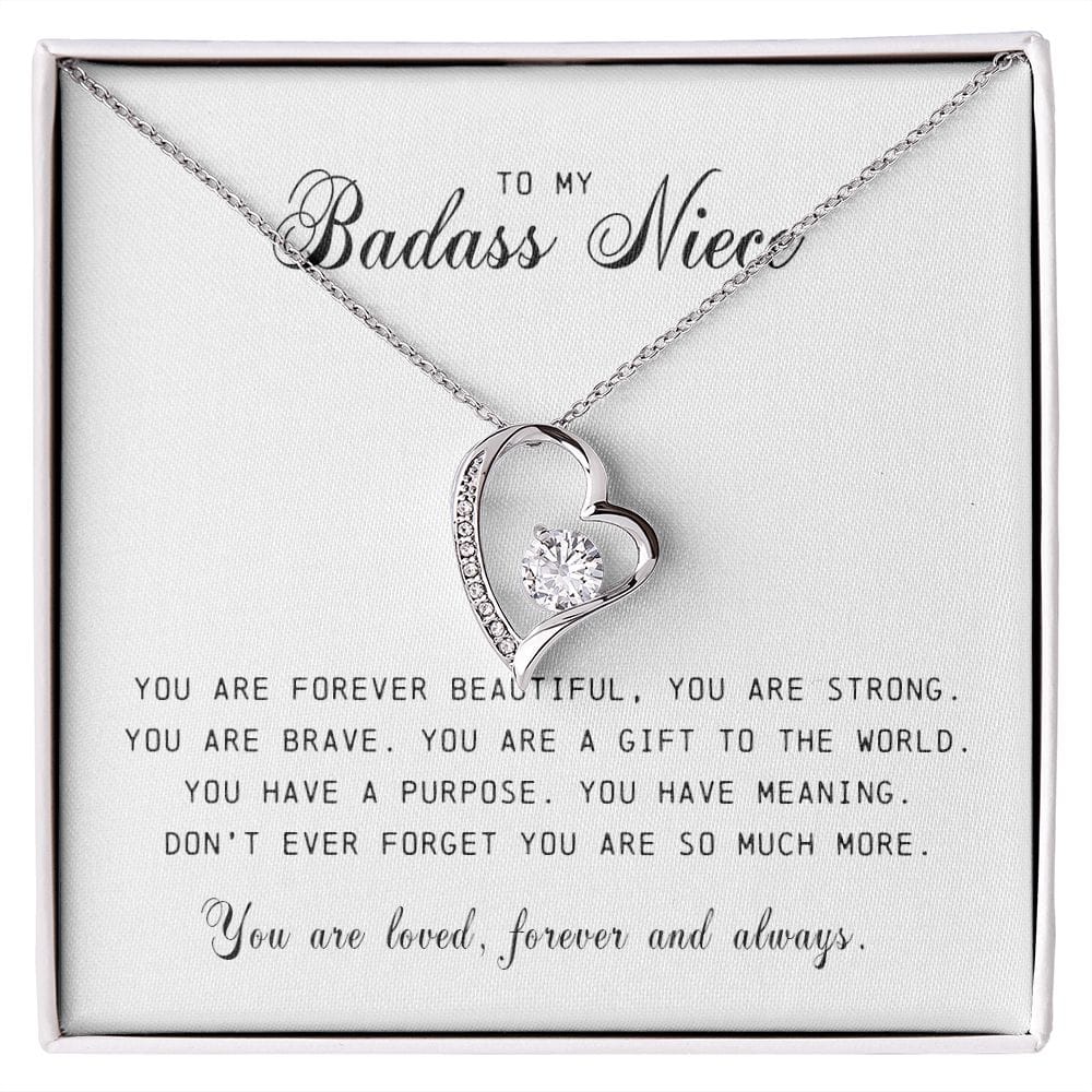 To My Badass Niece, Forever Heart Necklace