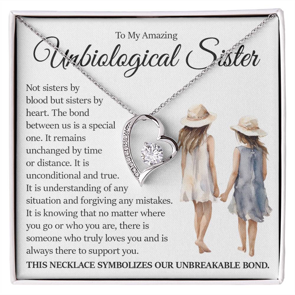 Forever Heart Necklace, Unbiological Sister Gift