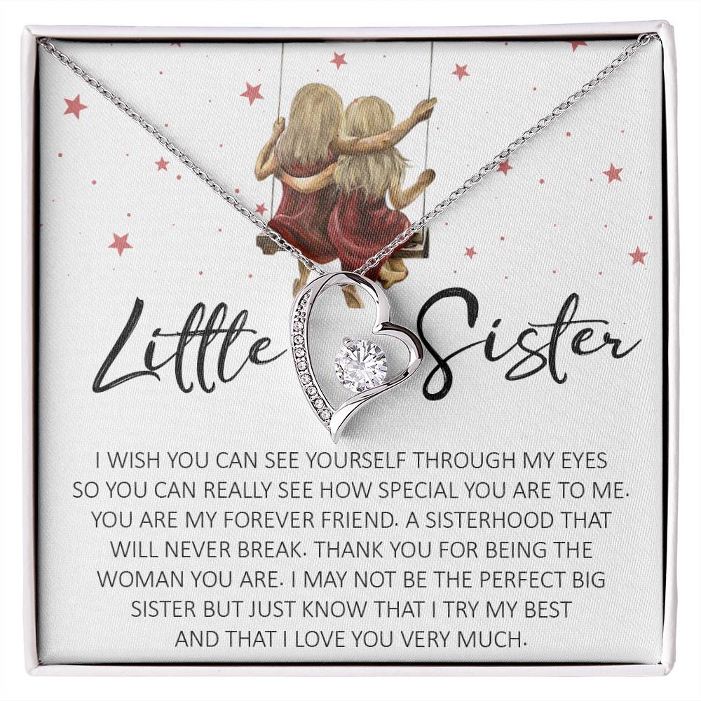 Forever Heart Necklace, Little Sister Gift
