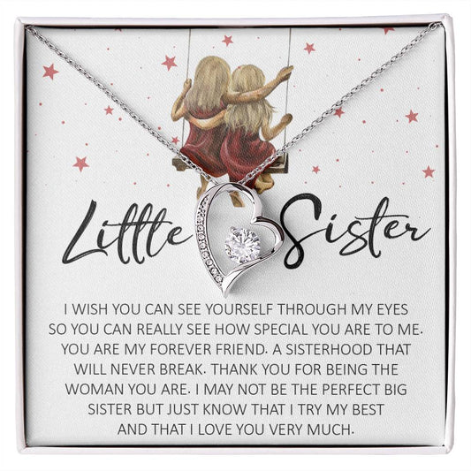 Forever Heart Necklace, Little Sister Gift