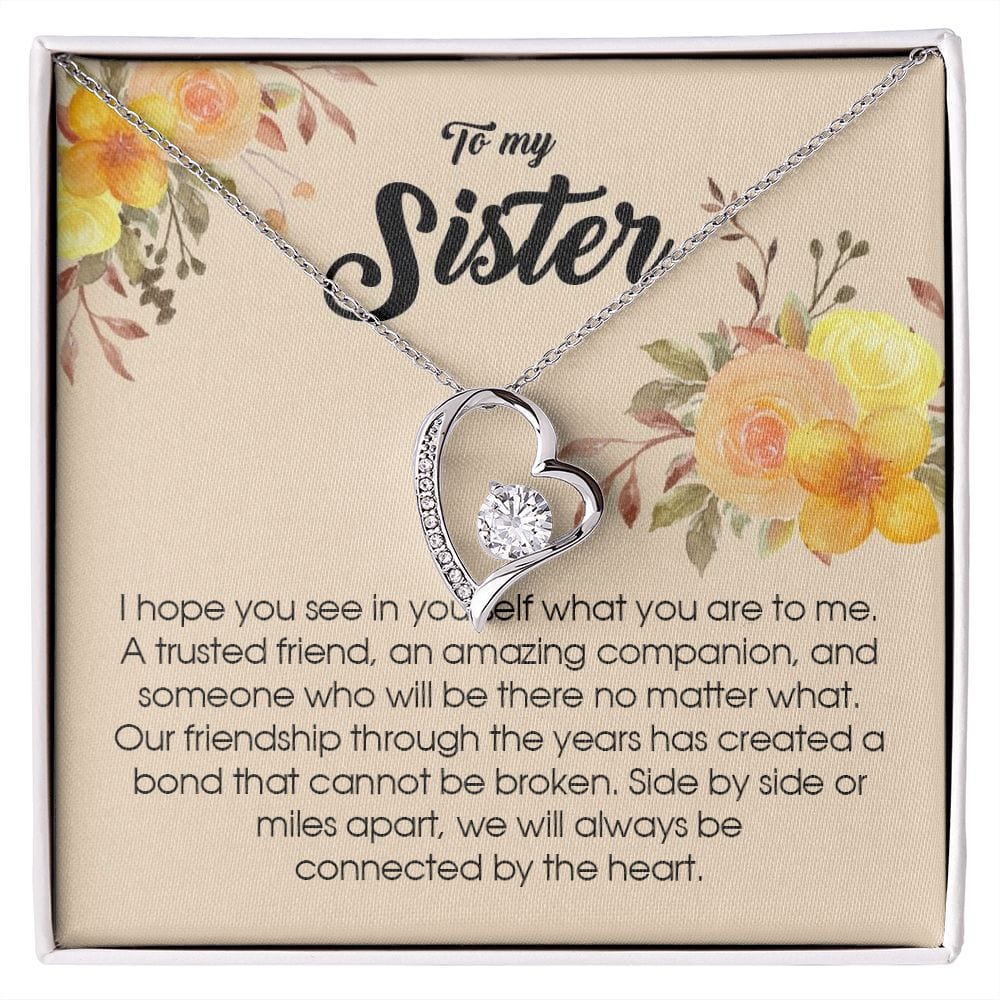 To My Sister, Forever Heart Necklace