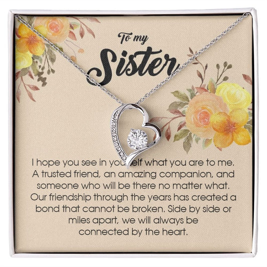 To My Sister, Forever Heart Necklace