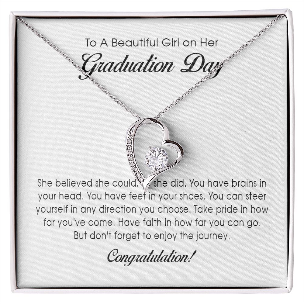 To a Beautiful Girl on her Graduation Day, Forever Heart Necklace