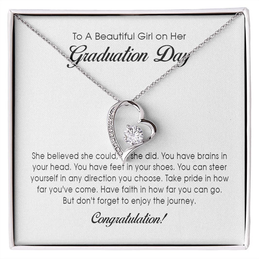 To a Beautiful Girl on her Graduation Day, Forever Heart Necklace