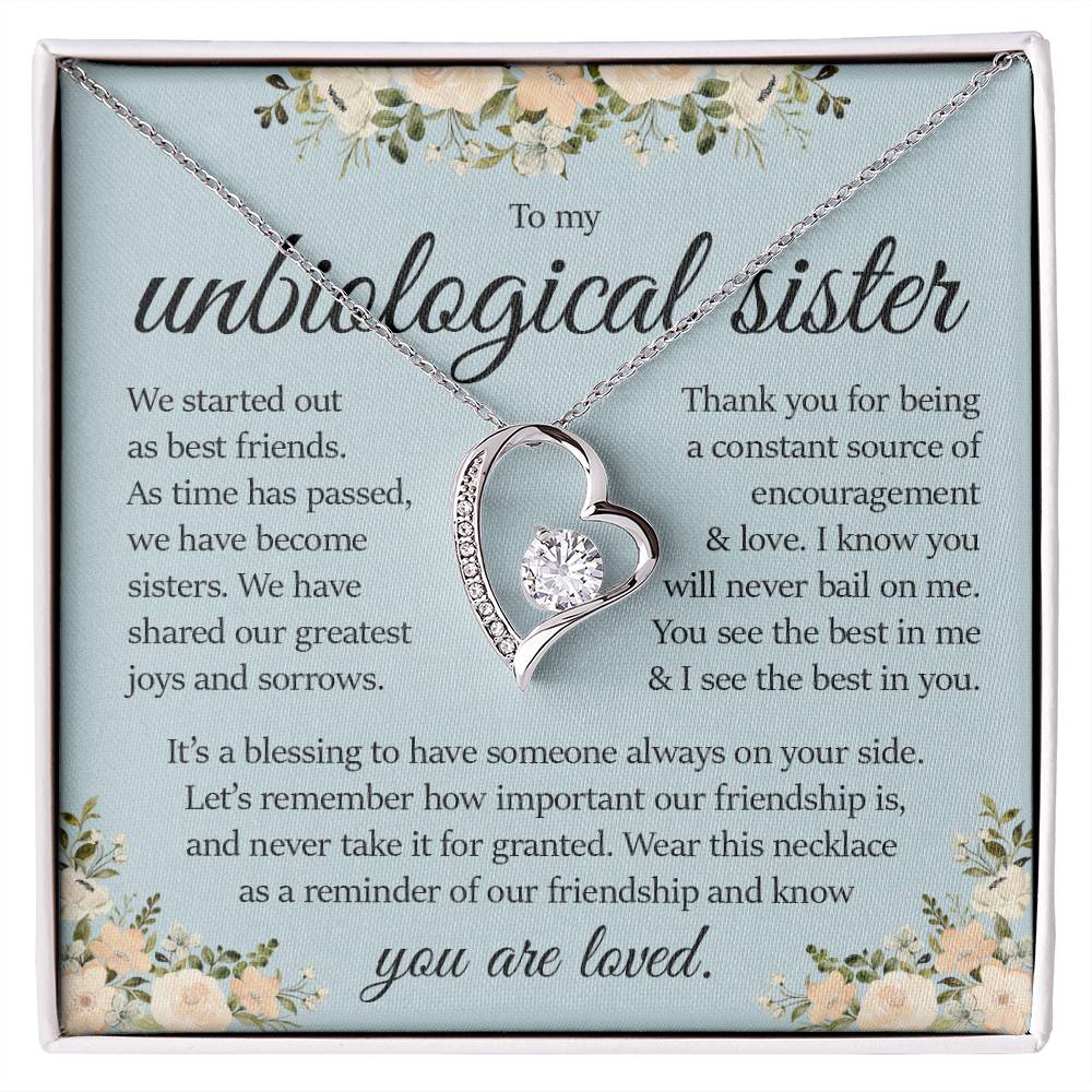 Forever Heart Necklace, Unbiological Sister Gift