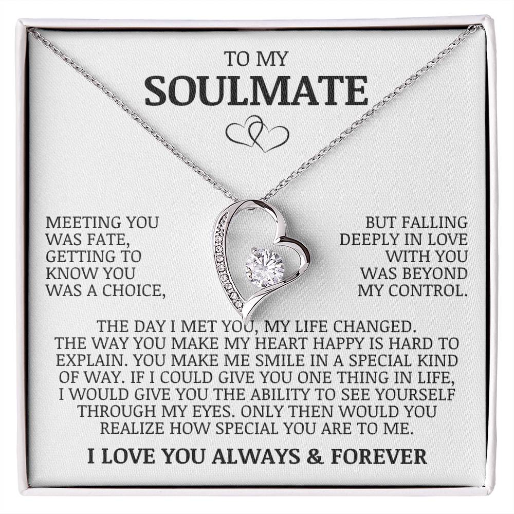 To My Soulmate "Meeting You Was Fate" Forever Love Necklace