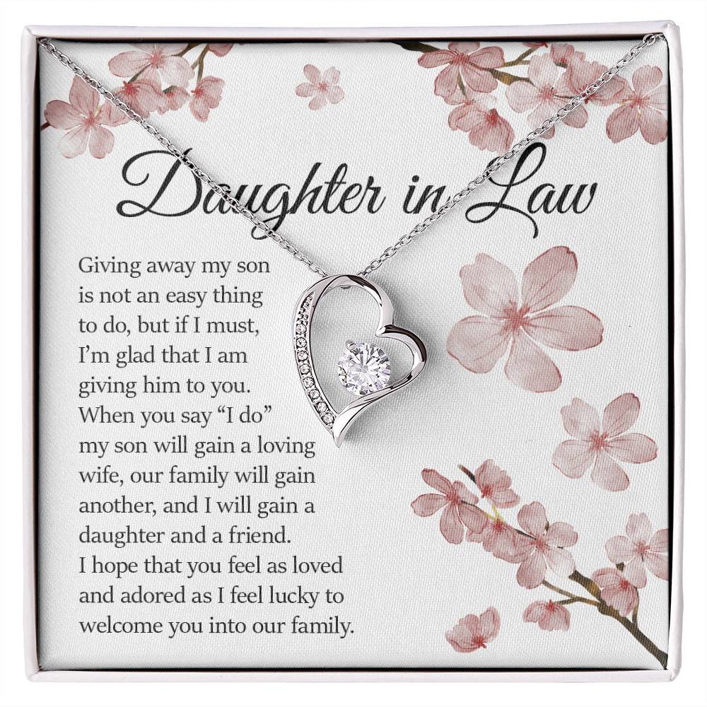Daughter In Law, Forever Heart Necklace