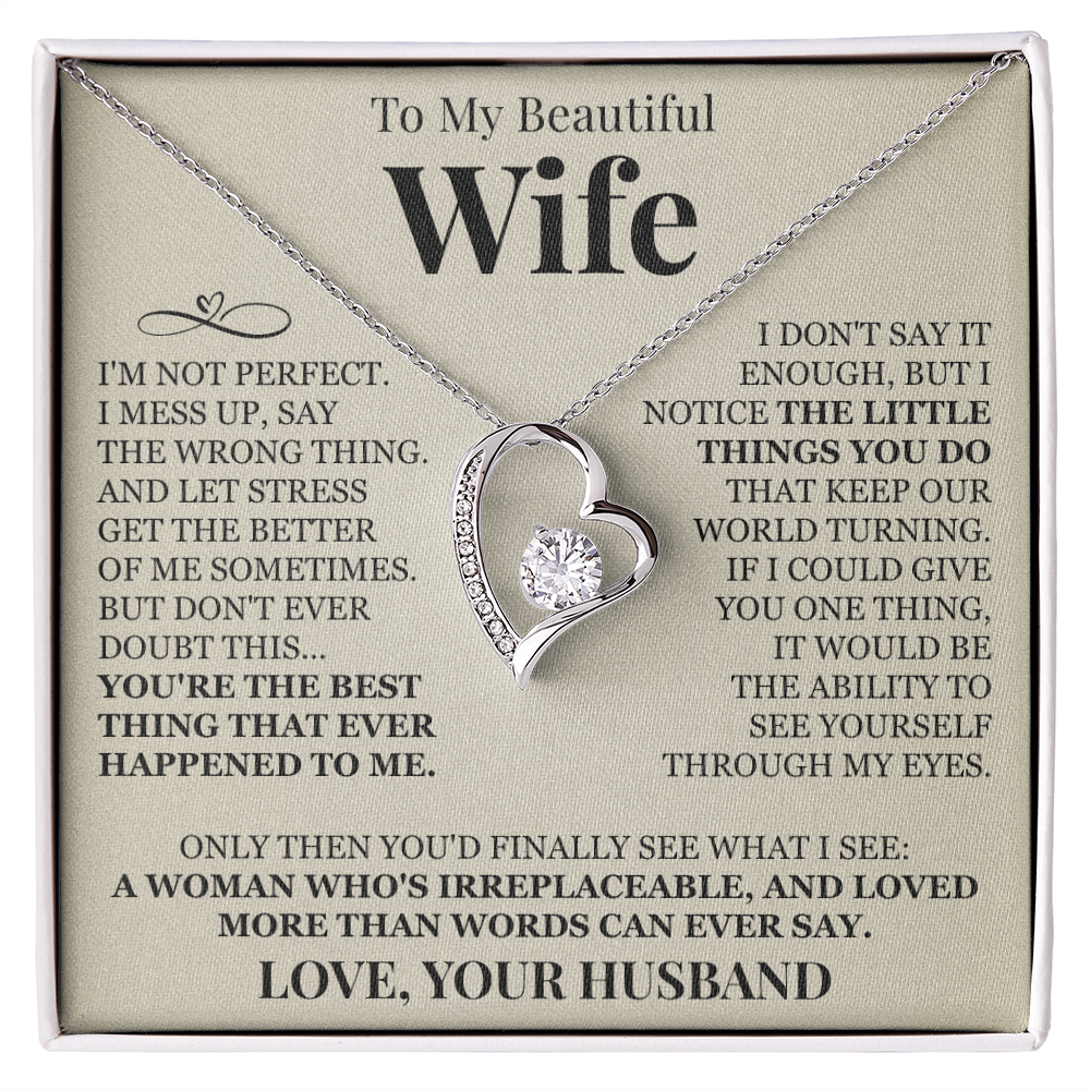 Forever Love Necklace - To My Beautiful Wife "You're The Best"