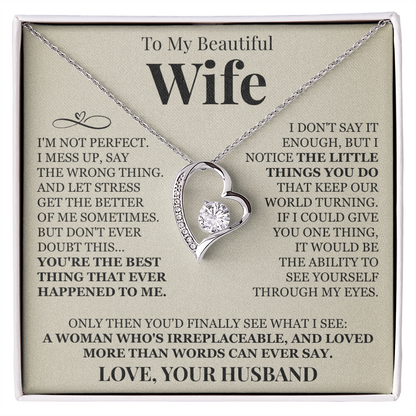 Forever Love Necklace - To My Beautiful Wife "You're The Best"