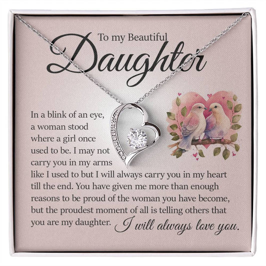 Forever Heart Necklace, Daughter Gift