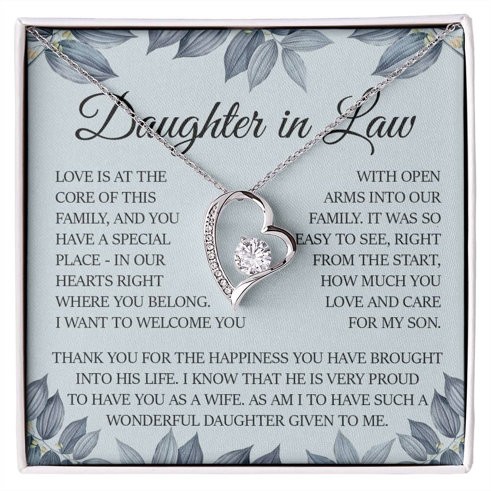 Daughter In Law, Forever Heart Necklace