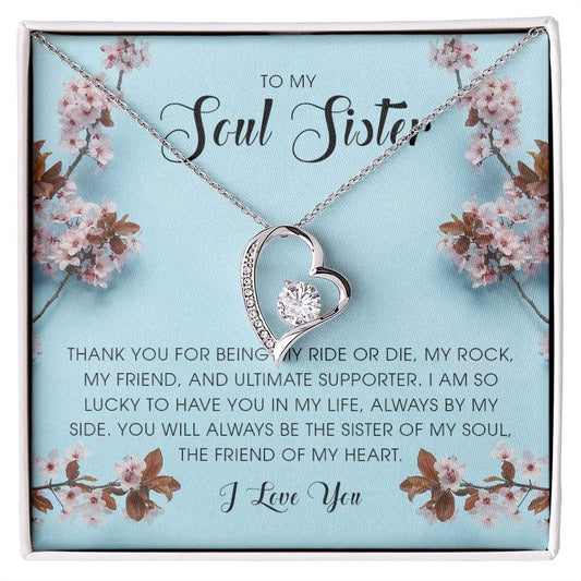 To My Soul Sister, Forever Heart Necklace