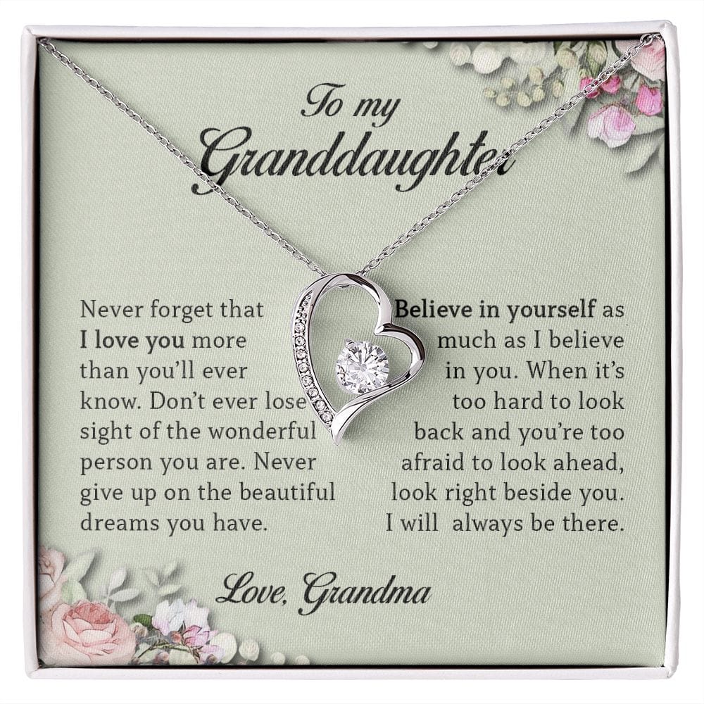 To My Granddaughter, Forever Heart Necklace