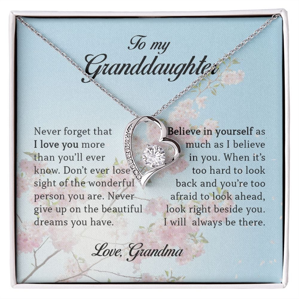 To My Granddaughter, Forever Heart Necklace