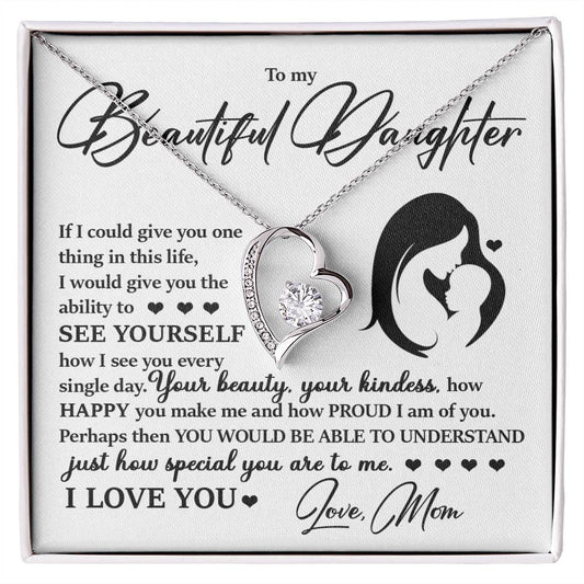 Forever Heart Necklace, Daughter Gift