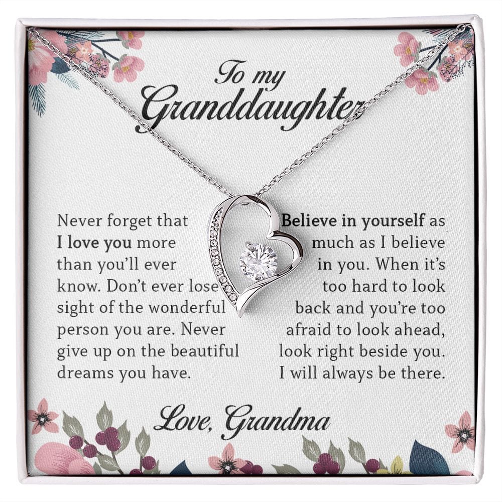 To My Granddaughter, Forever Heart Necklace