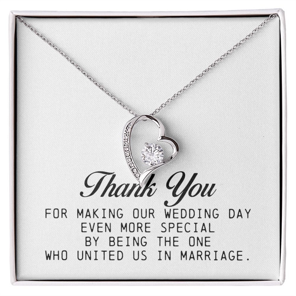Marriage Officiant Gift, Forever Heart Necklace